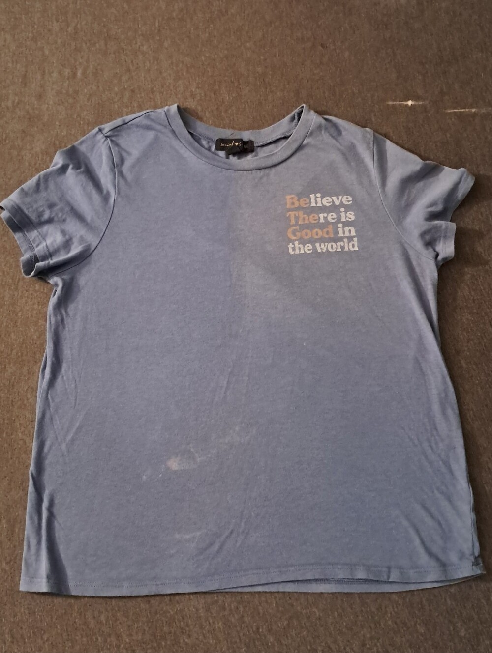 Blue Kids Short Sleeve Tee with Positive Chest Graphic